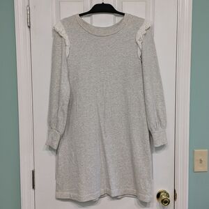 Gray Kids Dress with Lace Accents